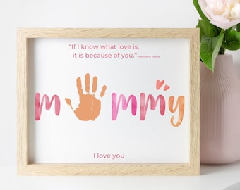 Mother's Day Handprint Art, Mother's Day Gift, Mother's Day Printable, Mother's Day Craft, Mother's Day Card, Handprint Art