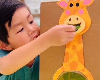 Feed the Animals Preschool Printable: Giraffe Learning Activity (Digital Download)