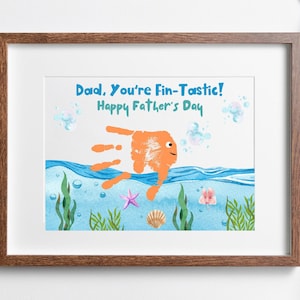Father's Day Handprint Art, Father's Day Gift,  Father's Day Printable, Father's Day Craft, Mother's Day Card, Handprint Art