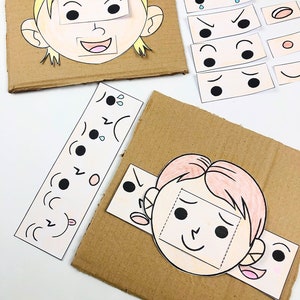 Emotionen lernen zum Ausdrucken - Emotionen Färbung, Vorschule Printables, Montessori, Gefühle Print, , Klassenzimmer Kunst DIGITAL, Emotionen Rad