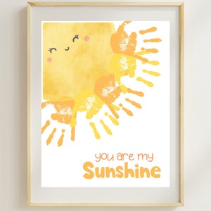 Eres mi arte de huellas de manos del sol, arte de huellas de manos del día de la madre, día de la madre imprimible, artesanía del día de la madre, tarjeta del día de la madre, arte de huellas de manos