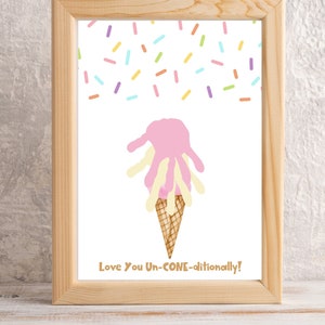 Ice Cream Handprint Art, Handprint Art, Summer Handprint Art, Preschool Printables, Ice Cream Printable, Summer Craft, Ice Cream Craft