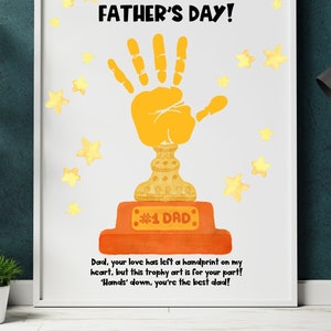 Father's Day Handprint Art, Father's Day Gift,  Father's Day Printable, Father's Day Craft, Mother's Day Card, Handprint Art
