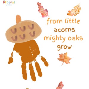 Acorn Handprint Art: Fall Season Printable (Digital Download)