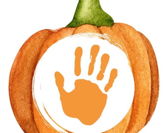 Pumpkin Handprint Art Printable: Fall Preschool Craft (Digital Download)