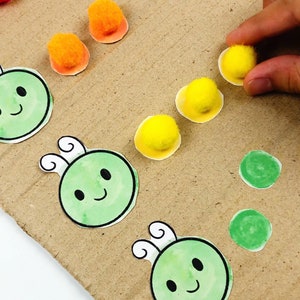 Caterpillar Counting Printable: Color Matching Preschool Game (Digital Download)