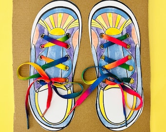 Shoelace Tying Learning Printable: Kids Activity (Digital Download)