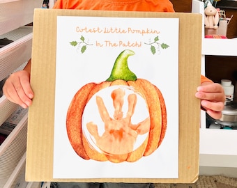 Pumpkin Handprint Art Printable: Fall Preschool Craft (Digital Download)