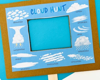 Cloud Hunt Printable, Cloud Printable, Cloud Types, Nature Learning Printable, Kids Learning Printable, Preschool Printables, Scavenger Hunt