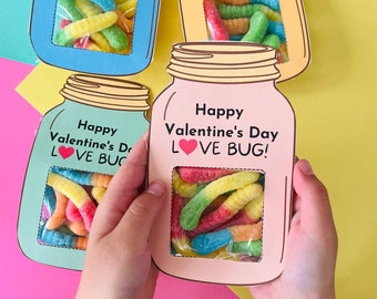 Love Bug Valentine Craft, Valentine Craft,  Preschool Valentine, Valentine Card, Kids Valentine Card, Valentine Favor, Valentine Printable