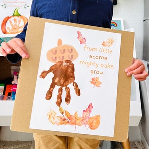 Acorn Handprint Art Printable, Acorn Printable, Fall Art Print, Preschool Acorn Printable, Preschool Fall Art, Handprint Art