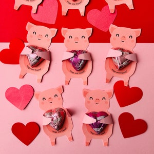 Valentinsgruß Schwein, Valentine Craft, Vorschule Valentinstag, Valentinstag, Kinder Valentinstag, Valentinstag Gunsten, Valentinstag druckbare, Schweine und Küsse