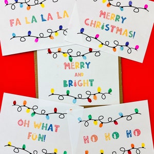 Arte de impressão digital com luz de Natal, Luz de Natal para impressão, Impressão de arte de Natal, Natal pré-escolar para impressão, Natal pré-escolar