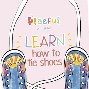 Shoelace Tying Children&#39;s Learning Printable - Kids Printable, Preschool Printables, Homeschool Activity, Digital Download, Tying Shoes