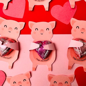 Valentinsgruß Schwein, Valentine Craft, Vorschule Valentinstag, Valentinstag, Kinder Valentinstag, Valentinstag Gunsten, Valentinstag druckbare, Schweine und Küsse