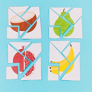 Fruit Puzzle Printable, Fruit Printable, Fruit Learning, Color Learning ...