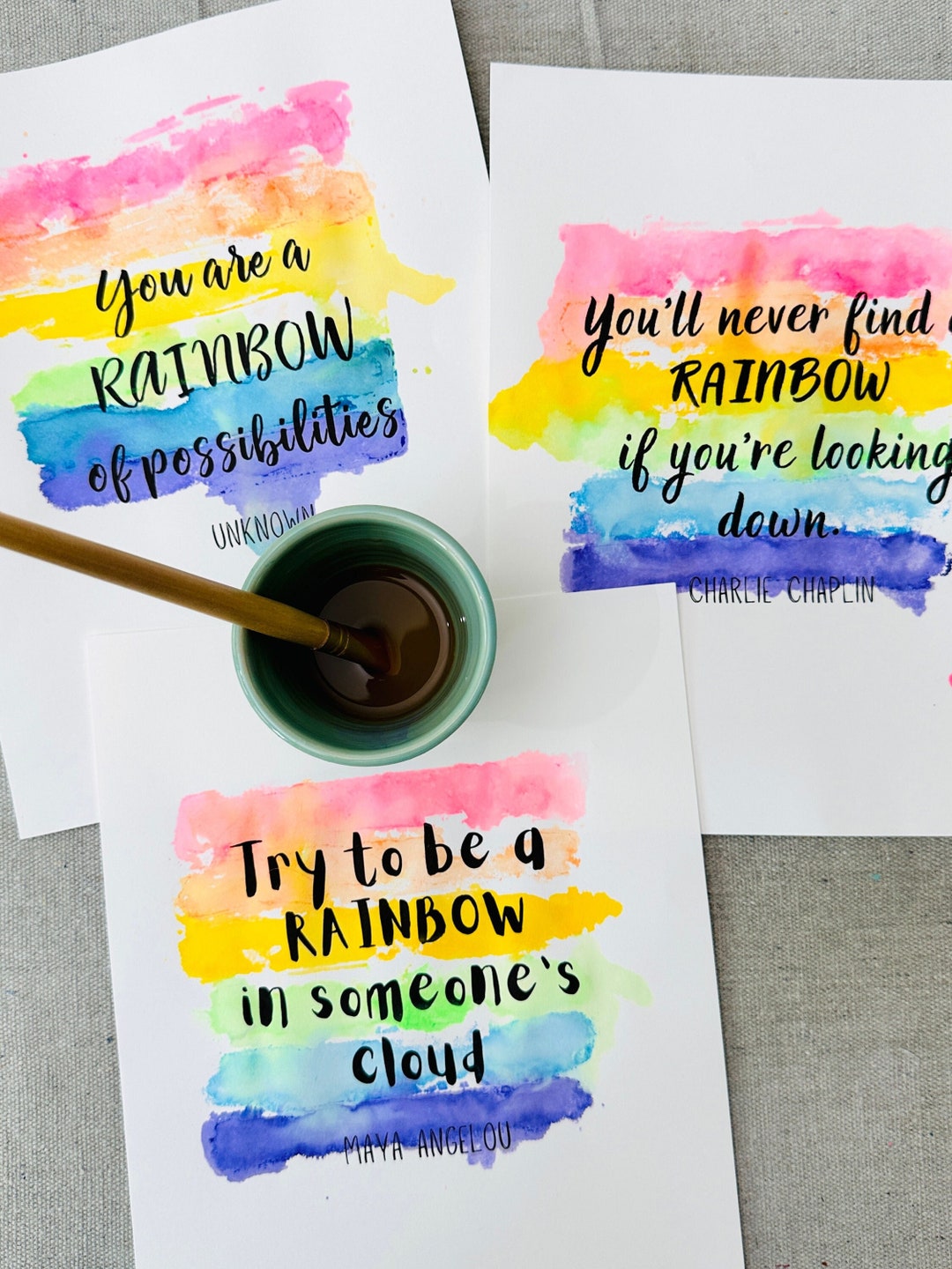 Watercolor Rainbow Quotes Art: Kids Printable (digital Download) - Etsy