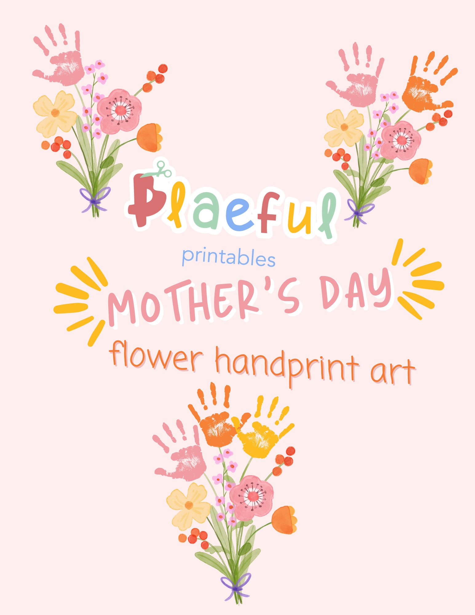 Mother's Day Flower Handprint Art Mother's Day Gift - Etsy
