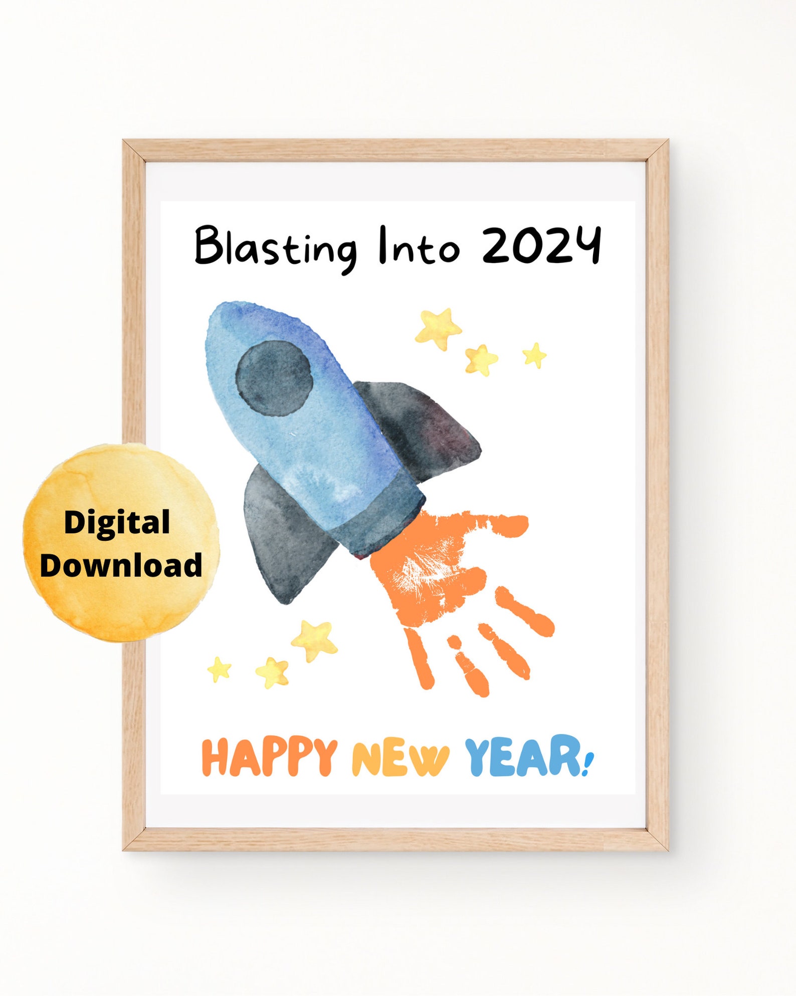2024 New Year Handprint Art: Preschool Craft (digital Download) - Etsy
