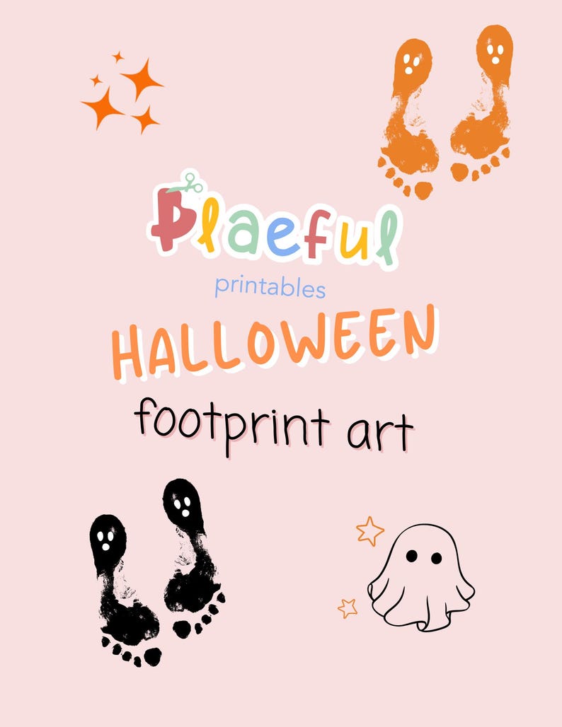 Halloween Footprint Ghost Art: Kids Craft (digital Download) - Etsy
