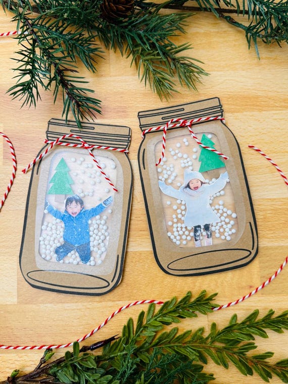 Winter Photo Jar Craft: Christmas Printable for Kids (Digital Download)