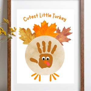 Turkey Handprint Art Printable: Thanksgiving Craft (Digital Download)
