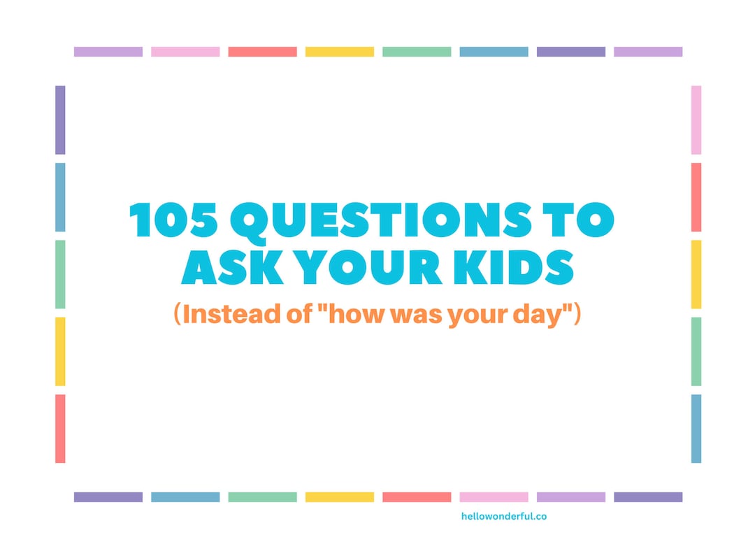 105 Questions to Ask Kids, Kids Printable, Kids Learning, Learning ...