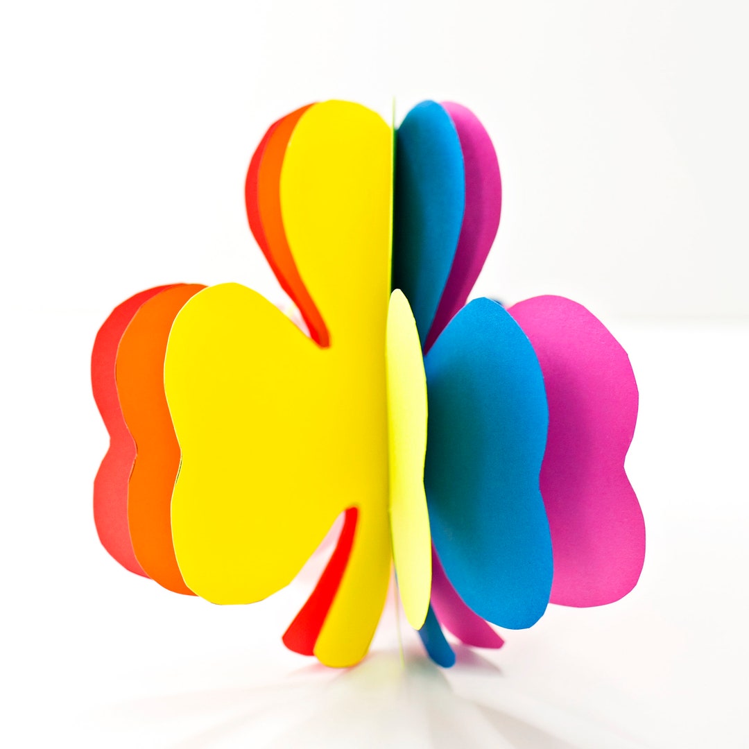 3D Rainbow Paper Shamrock: St Patrick's Day Craft (digital Download) - Etsy