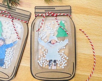 Winter Photo Jar Craft: Christmas Printable for Kids (Digital Download)