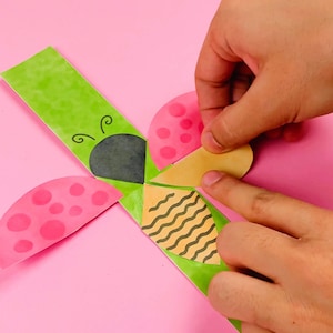 Lavoretto con coccinella, Coccinella stampabile, Lavoretto per bambini, Coccinella di carta, Stampabile per bambini, Stampabile in età prescolare, Arte per bambini, Arte coccinella, Lavoretto con foglia di coccinella