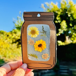 Barattoli di fiori pressati, segnalibri, artigianato con fiori pressati, stampabile per bambini, artigianato per bambini, arte per bambini