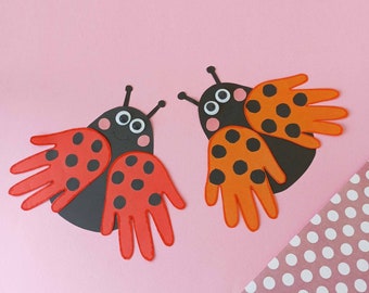 Arte con huellas de mariquita: Manualidad infantil imprimible (descarga digital)