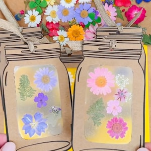 Pressed Flower Jar Bookmarks: Kids Printable Craft (Digital Download)