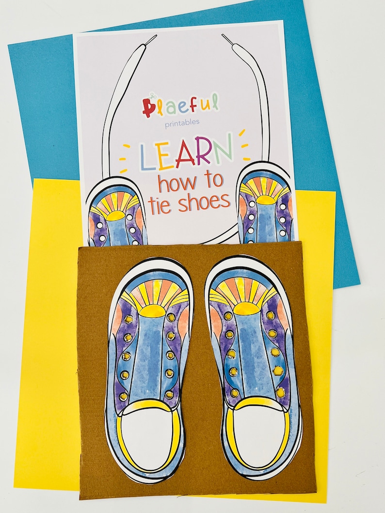 Shoelace Tying Children's Learning Printable Kids Etsy