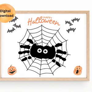 Spider Handprint Art Printable, Spider Printable, Halloween Art ...