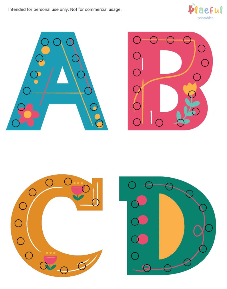 Alphabet Printable Worksheet Alphabet Printable Etsy