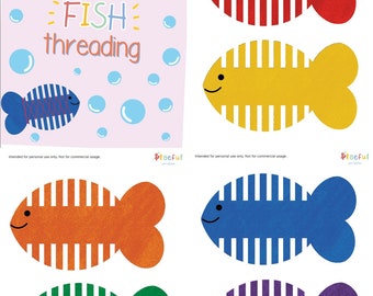 Fish Threading Activity: Color Learning Fine Motor Skills (Digital Download)