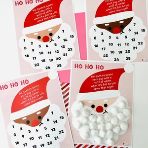 Santa Beard Countdown Santa Printable Santa Art Print Preschool Santa Beard Countdown Santa Printable Santa Art Print Preschool