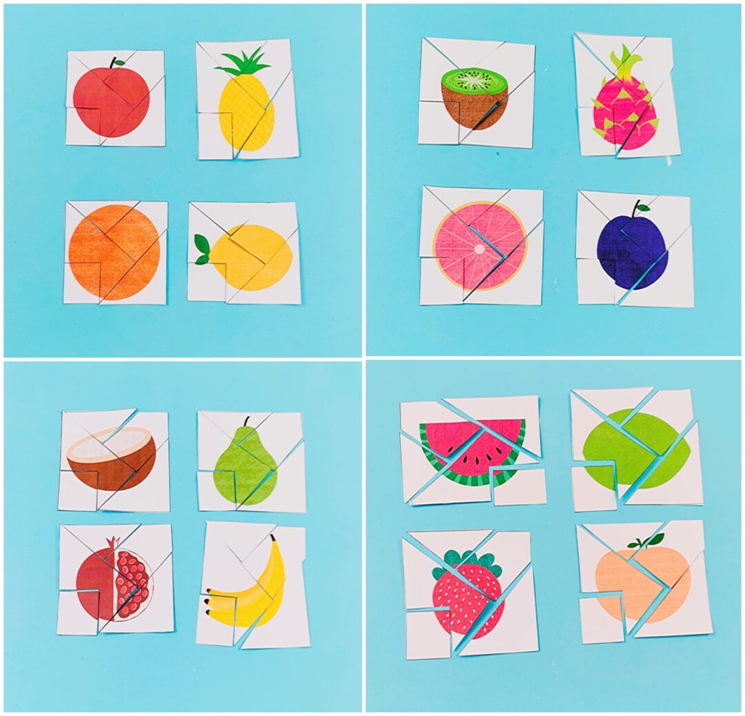 Fruit Puzzle Printable, Fruit Printable, Fruit Learning, Color Learning ...