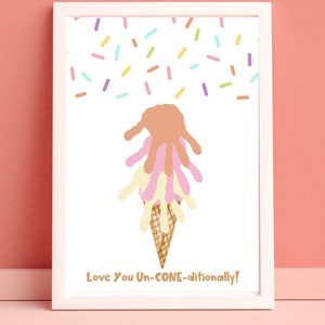 Ice Cream Handprint Art, Handprint Art, Summer Handprint Art, Preschool Printables, Ice Cream Printable, Summer Craft, Ice Cream Craft