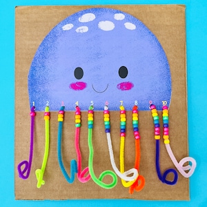 Jellyfish Counting, Ocean Preschool Printable, Preschool Learning, Ocean Learning, Preschool Printables, Kid Learning Printable, Counting