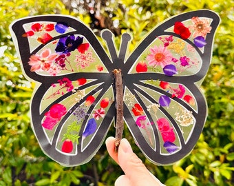 Pressed Flower Butterfly Craft, Butterfly Printable, Butterfly Art, Flower Butterfly, Kids Printable, Kids Craft, Kids Art