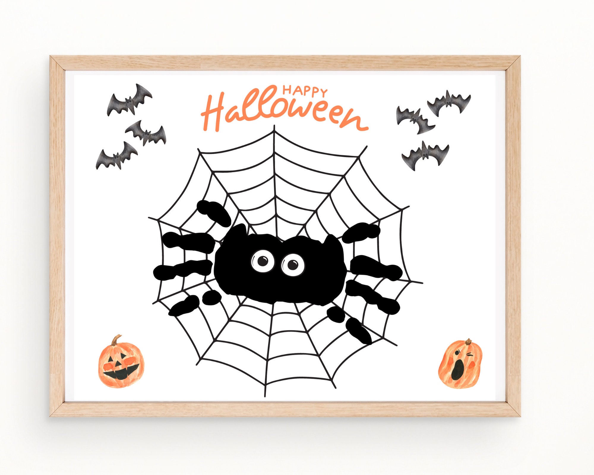 Spider Handprint Art: Halloween Craft, Preschool Printable (Digital…