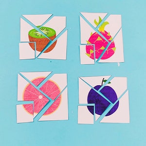 Fruit Puzzle Printable, Fruit Printable, Fruit Learning, Color Learning ...