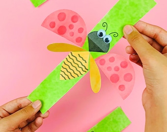 Ladybug Leaf Craft: Kids Paper Art Printable (Digital Download)