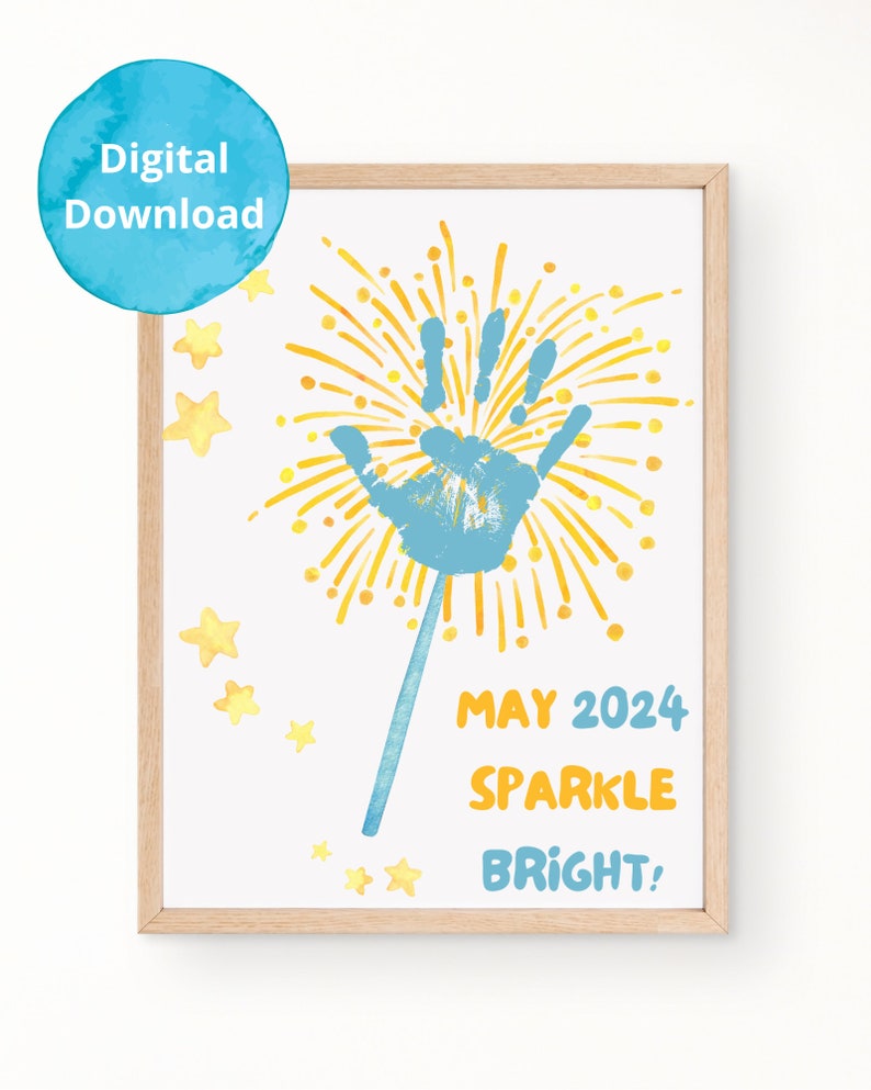 2024 New Year Handprint Art: Preschool Craft (digital Download) - Etsy