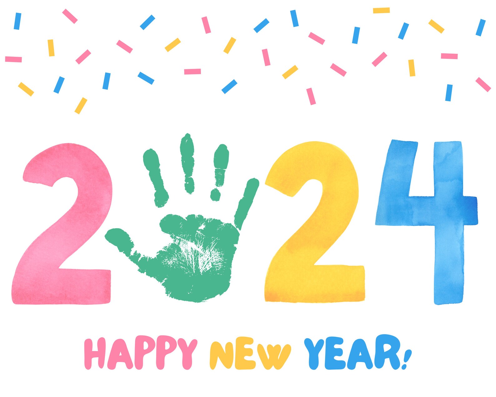 2024 New Year Handprint Art: Preschool Craft (digital Download) - Etsy