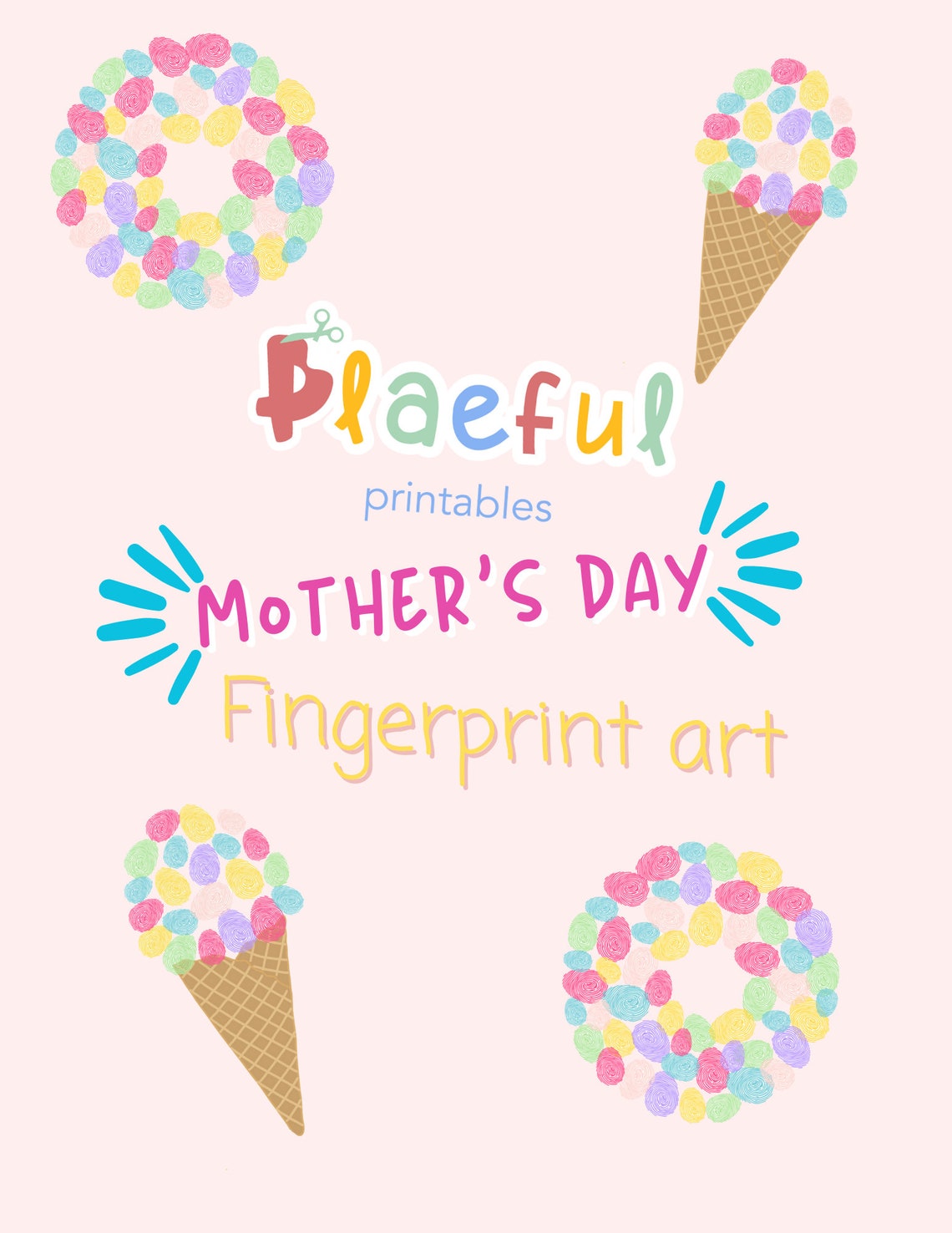 Mother's Day Fingerprint Art Mother's Day Printable - Etsy