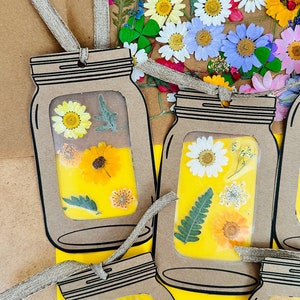 Pots de fleurs pressées, signets, créations artisanales de fleurs pressées, Imprimable pour les enfants, créations artisanales pour enfants, oeuvre d'art pour enfants