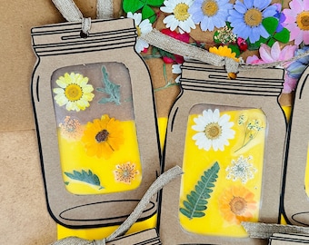 Pressed Flower Jars, Bookmarks, Pressed Flower Craft, Kids Printable, Kids Craft, Kids Art